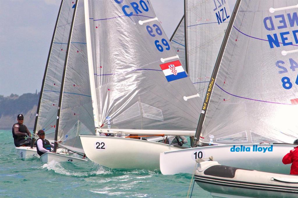 Race 7 Finn Gold Cup Takapuna -Start line action © Richard Gladwell www.photosport.co.nz